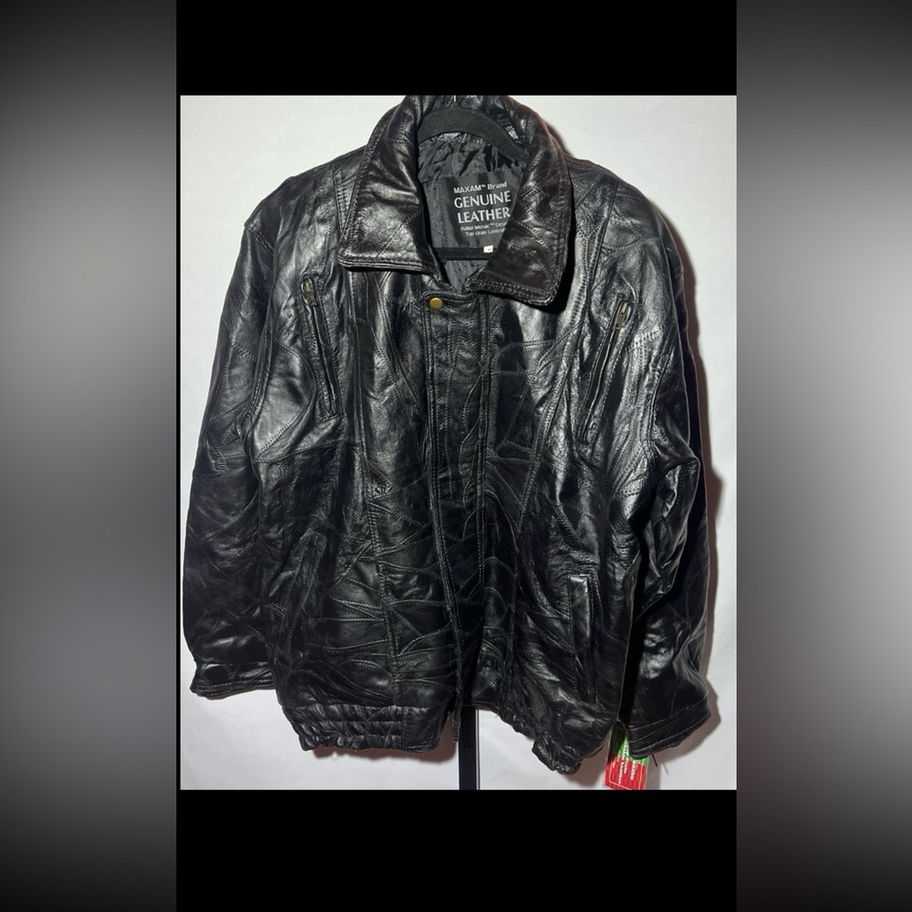 Maxam® Brand Italian Mosaic™ Design Genuine Top Grain Lambskin Leather Jacket